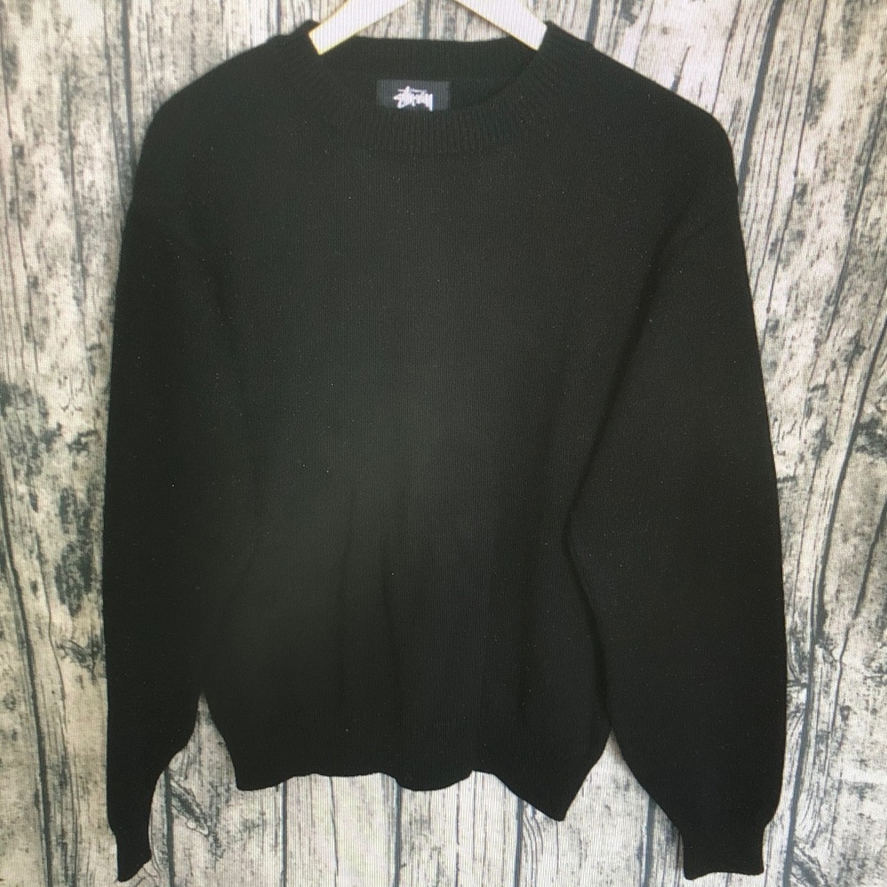 Stussy Classic Black Crewneck Sweater